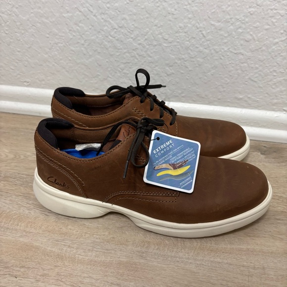 NWT Clarks Bradley Brown Leather Oxford Shoes Size 9 main image 5
